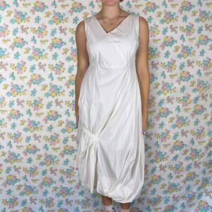 Malloni white asymmetrical midi dress size M